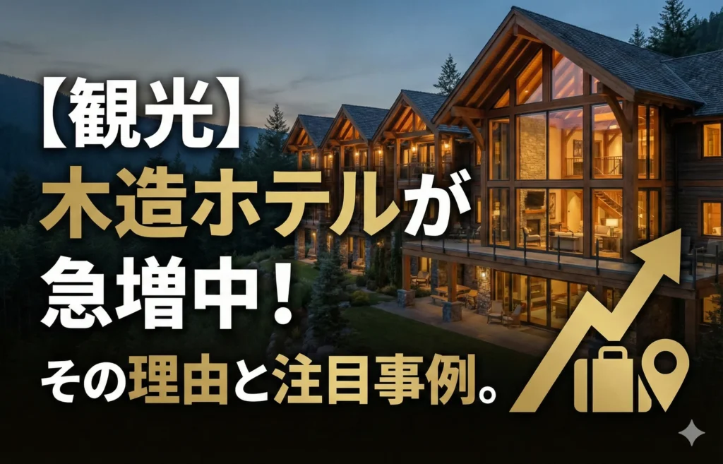 【観光】木造ホテルが急増中！その理由と注目事例を徹底解説