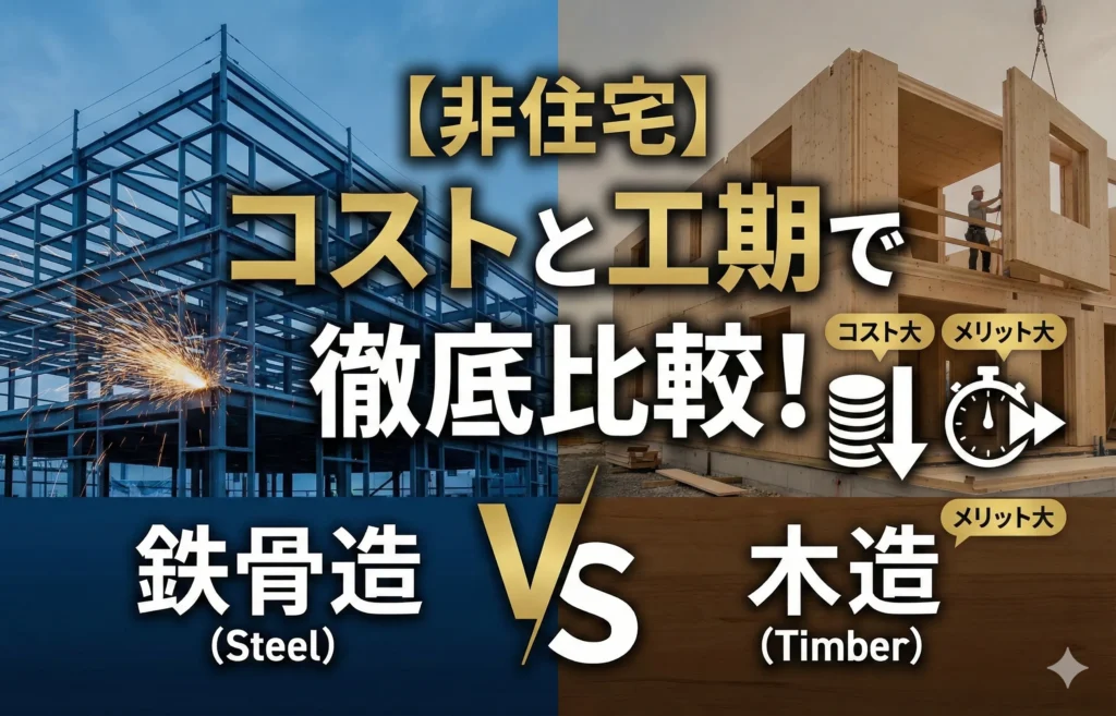 【非住宅】コストと工期で徹底比較！鉄骨造vs木造
