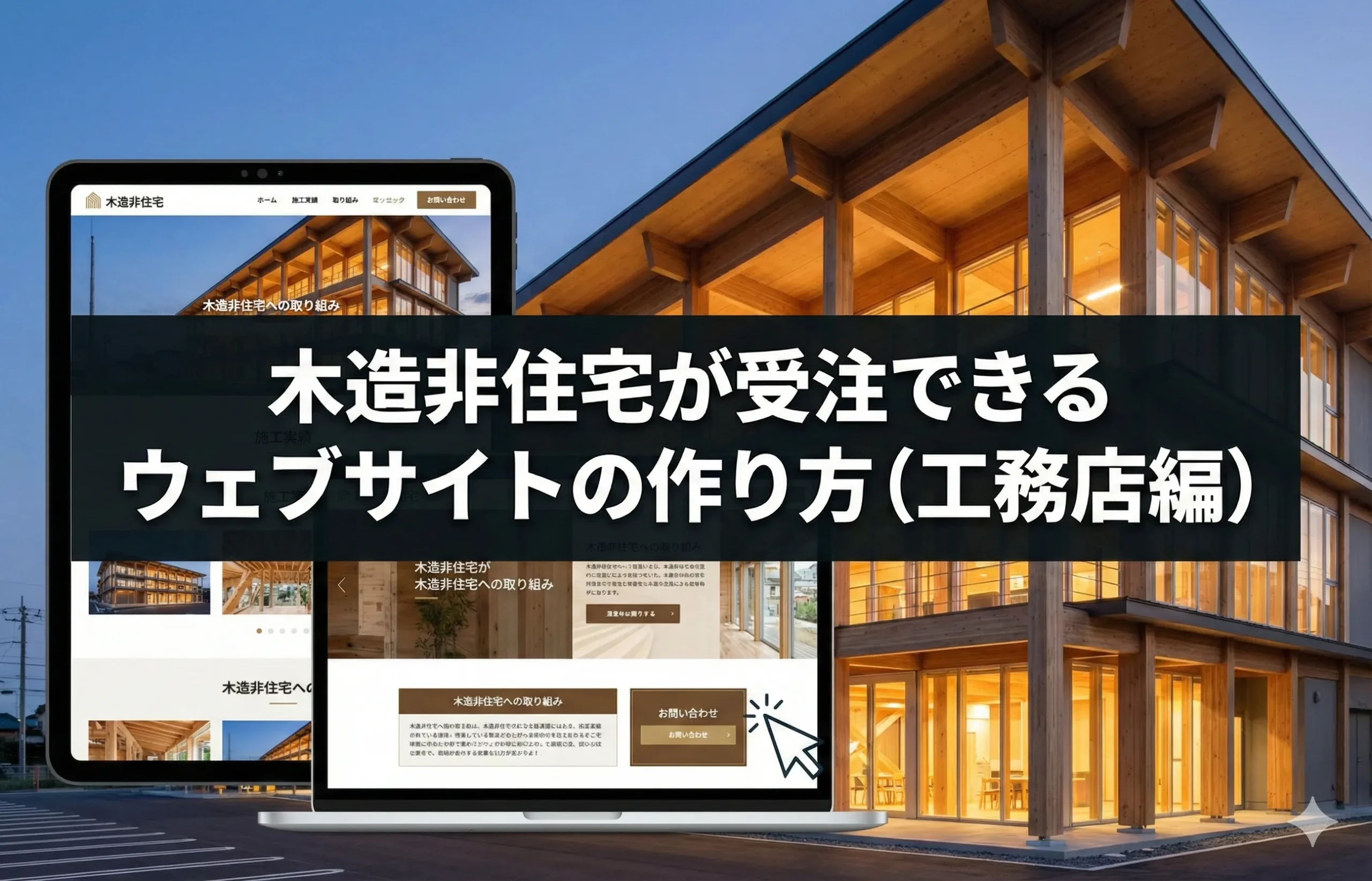 【広報】木造非住宅が受注できる工務店へ｜専門サイト構築3ステップ