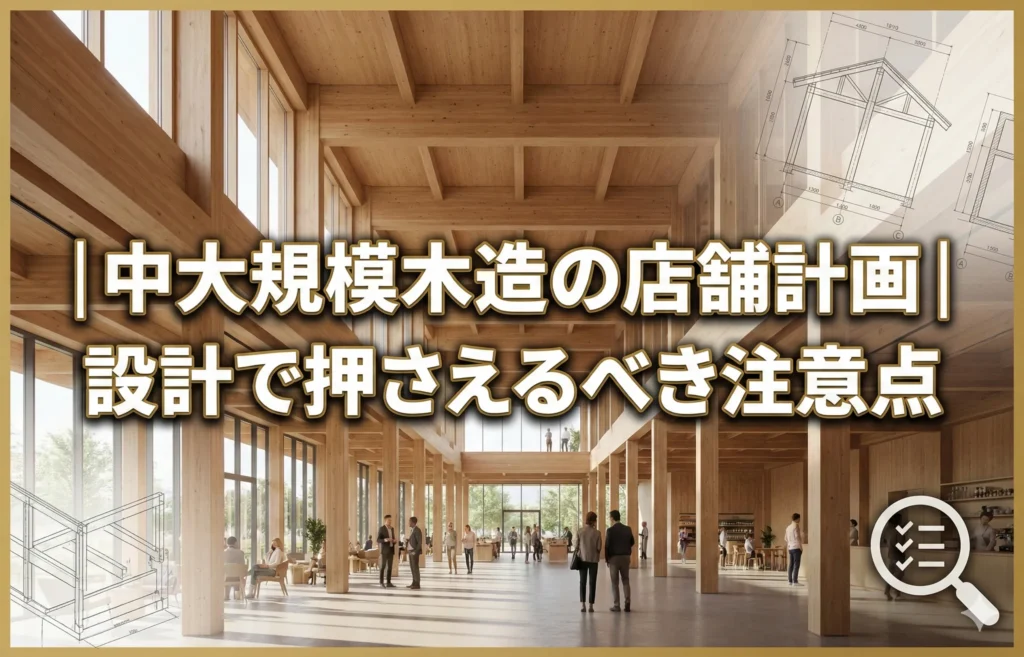 【店舗】中大規模木造の店舗計画|設計で押さえるべき注意点