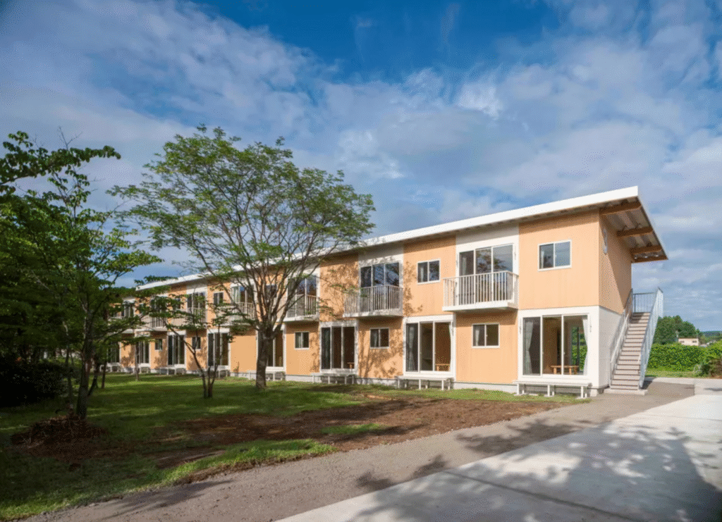 DLT木造仮設住宅　長谷萬　ハセマン　坂茂　グッドデザイン賞