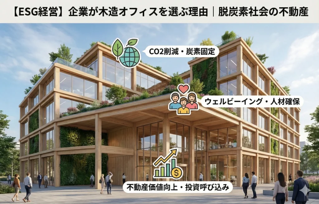 【ESG経営】企業が木造オフィスを選ぶ理由|脱炭素社会の不動産