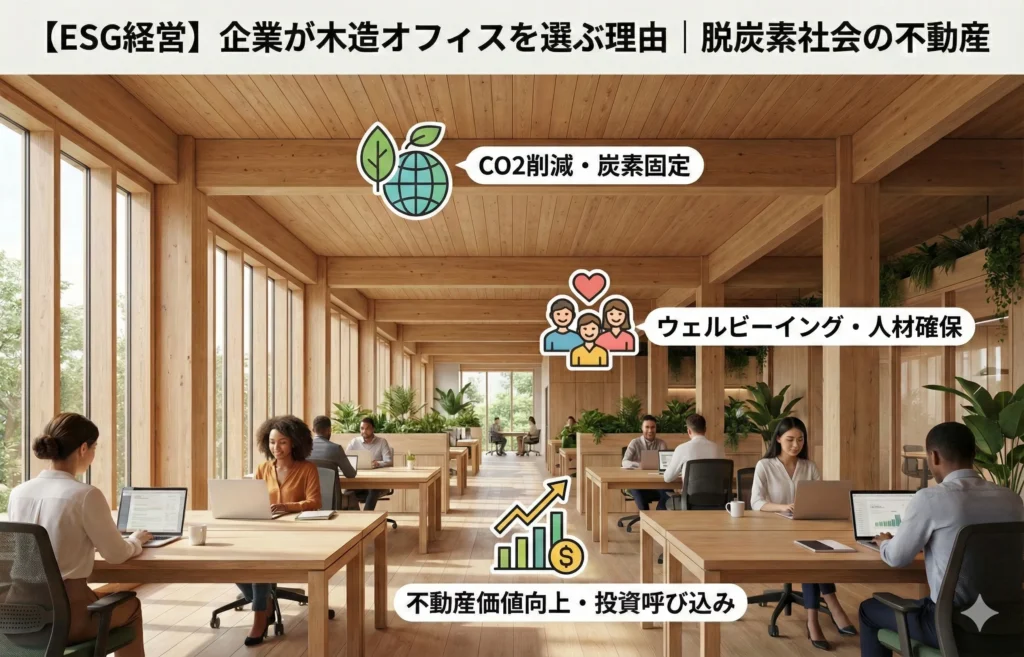 【ESG経営】企業が木造オフィスを選ぶ理由｜脱炭素社会の不動産