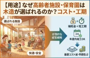 【用途】なぜ高齢者施設・保育園は木造が選ばれるのか？コスト・工期