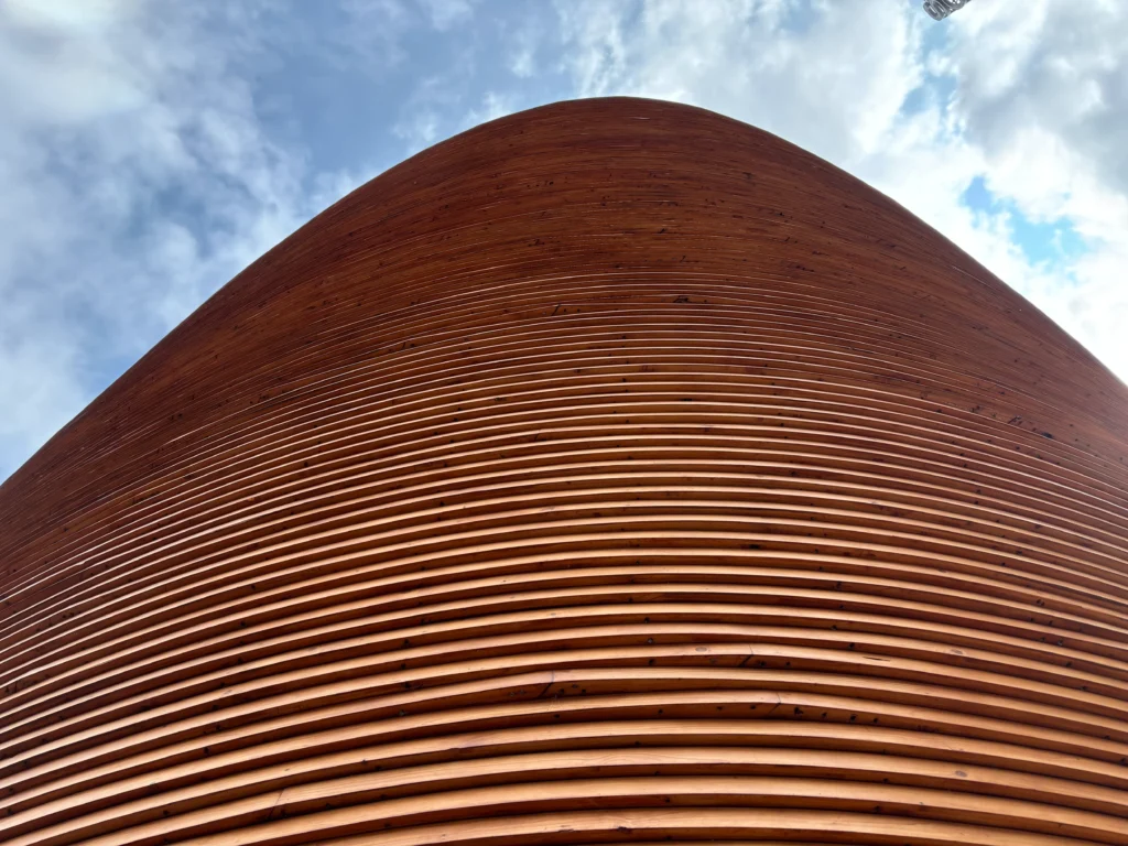 カンピ聖堂の木造技術ポイント:CNC加工と異樹種の構成