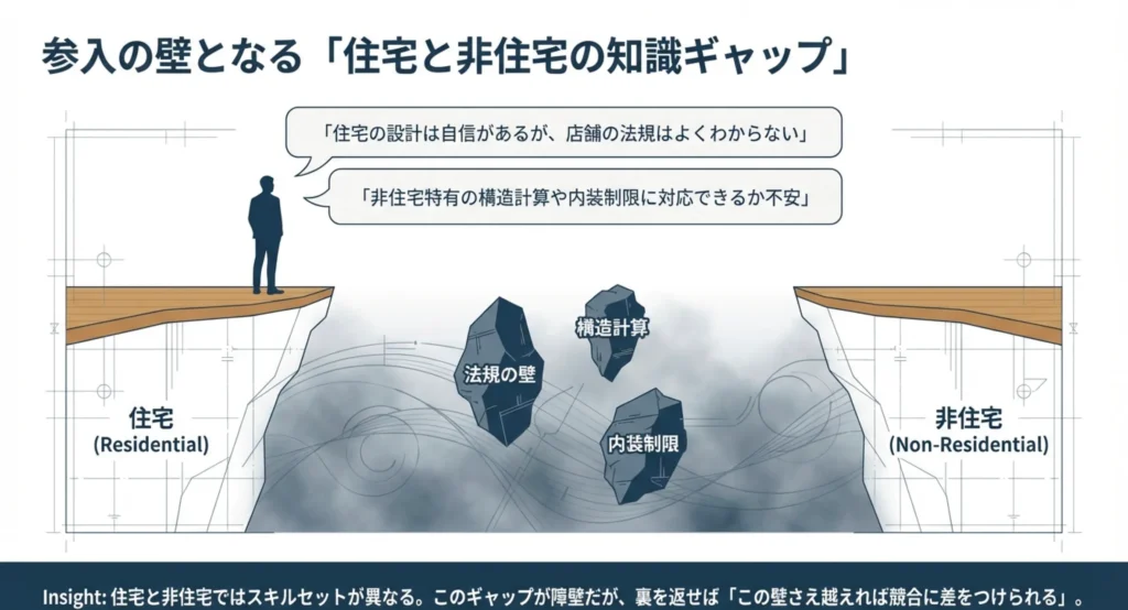 参入の壁となる「住宅と非住宅の知識ギャップ」 