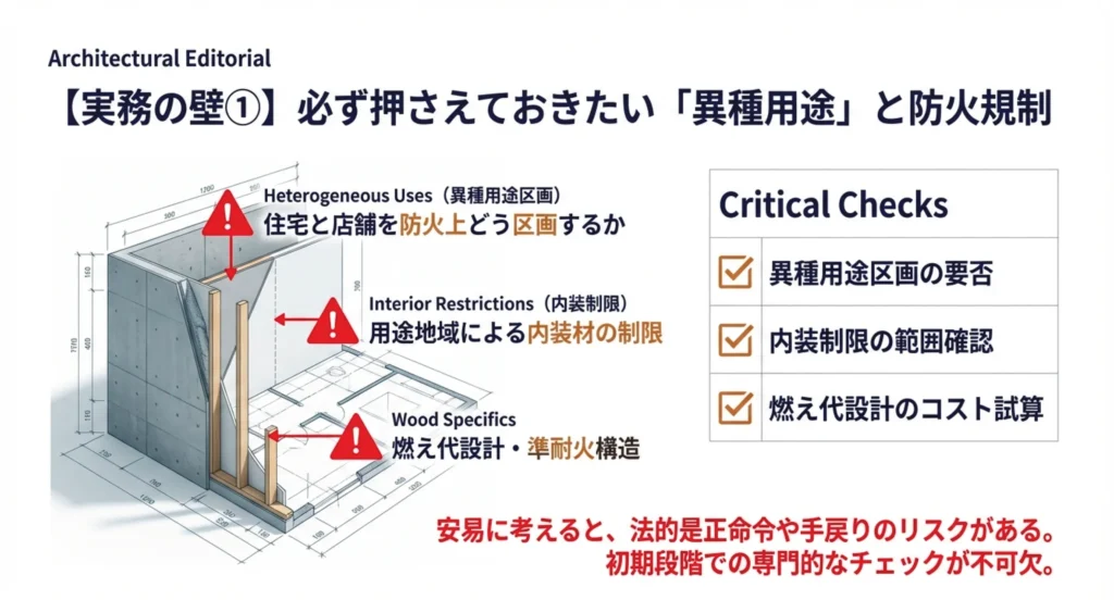 必ず押さえておきたい「異種用途」と防火規制 