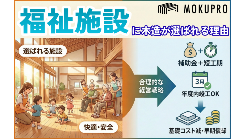 【用途】なぜ高齢者施設・保育園は木造が選ばれるのか？コスト・工期