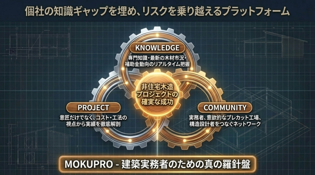 非住宅木造オウンドメディア「モクプロ」と木造化・木質化支援